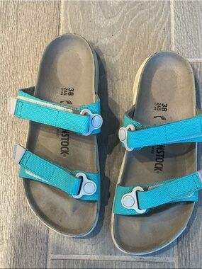 Birkenstock Sahara Turquoise Two-Strap Adjustable Sporty Trail Sandals EU38 US 7